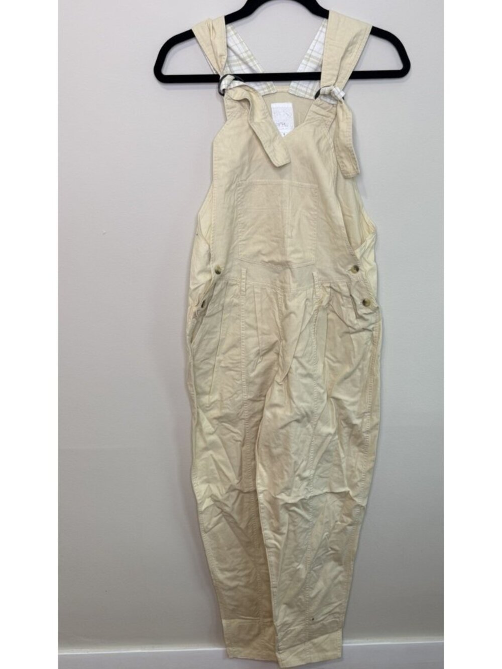 Vintage 90s Bib Overalls Baggy Pleated Chino Lagenlook Butter Mom